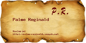 Palme Reginald névjegykártya